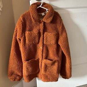 Crew cuts Kids Cozy Sherpa Jacket in Rust Brown